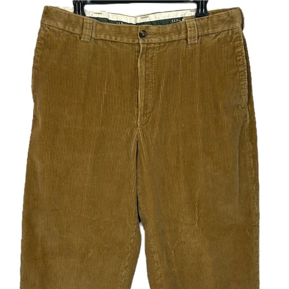 LL‎ Bean Mens 35x29 COMFORT WAIST Corduroy Pants Tan Brown Relaxed Fit